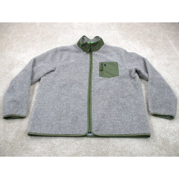 Polo Ralph Lauren Hybrid Fleece Jacket Adult Extra Large XL Gray Green Coat Mens - Picture 1 of 13